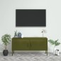 vidaXL Mobile TV Verde Oliva 105x35x50 cm in Acciaio vidaXL Mobile TV Verde Oliva 105x35x50 cm in Acciaio