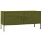 vidaXL Mobile TV Verde Oliva 105x35x50 cm in Acciaio vidaXL Mobile TV Verde Oliva 105x35x50 cm in Acciaio
