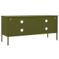 vidaXL Mobile TV Verde Oliva 105x35x50 cm in Acciaio vidaXL Mobile TV Verde Oliva 105x35x50 cm in Acciaio