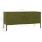 vidaXL Mobile TV Verde Oliva 105x35x50 cm in Acciaio vidaXL Mobile TV Verde Oliva 105x35x50 cm in Acciaio