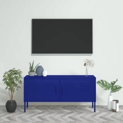 vidaXL Mobile TV Blu Marino 105x35x50 cm in Acciaio