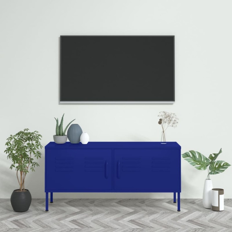 vidaXL Mobile TV Blu Marino 105x35x50 cm in Acciaio vidaXL Mobile TV Blu Marino 105x35x50 cm in Acciaio