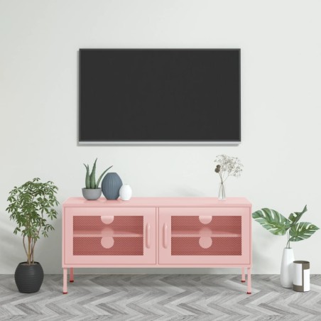 vidaXL Mobile TV Rosa 105x35x50 cm in Acciaio