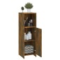 Armadietto Bagno Rovere Fumo 30x30x95 cm in Legno Multistrato Armadietto Bagno Rovere Fumo 30x30x95 cm in Legno Multistrato
