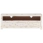 vidaXL Mobile TV in Legno Massello di Acacia 110x30x40 cm Bianco vidaXL Mobile TV in Legno Massello di Acacia 110x30x40 cm Bianco