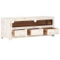 vidaXL Mobile TV in Legno Massello di Acacia 110x30x40 cm Bianco vidaXL Mobile TV in Legno Massello di Acacia 110x30x40 cm Bianco