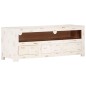 vidaXL Mobile TV in Legno Massello di Acacia 110x30x40 cm Bianco vidaXL Mobile TV in Legno Massello di Acacia 110x30x40 cm Bianco