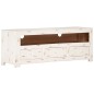 vidaXL Mobile TV in Legno Massello di Acacia 110x30x40 cm Bianco vidaXL Mobile TV in Legno Massello di Acacia 110x30x40 cm Bianco