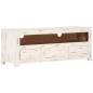 vidaXL Mobile TV in Legno Massello di Acacia 110x30x40 cm Bianco vidaXL Mobile TV in Legno Massello di Acacia 110x30x40 cm Bianco