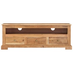 vidaXL Mobile TV in Legno Massello di Acacia 110x30x40 cm Marrone