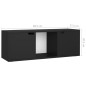 vidaXL Mobile TV Nero 88,5x27,5x30,5 cm in Truciolato vidaXL Mobile TV Nero 88,5x27,5x30,5 cm in Truciolato