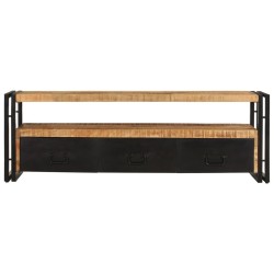 vidaXL Mobile Porta TV 120x30x40 cm in Legno Massello di Mango