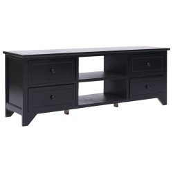 vidaXL Mobile Porta TV Nero 108x30x40 cm in Legno di Paulownia