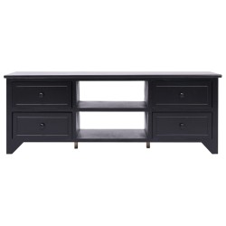 vidaXL Mobile Porta TV Nero 108x30x40 cm in Legno di Paulownia