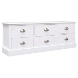 vidaXL Mobile Porta TV Bianco 108x30x40 cm Legno Massello di Paulownia