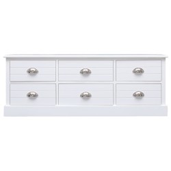 vidaXL Mobile Porta TV Bianco 108x30x40 cm Legno Massello di Paulownia