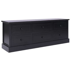 vidaXL Mobile Porta TV Nero 108x30x40 cm in Legno di Paulonia