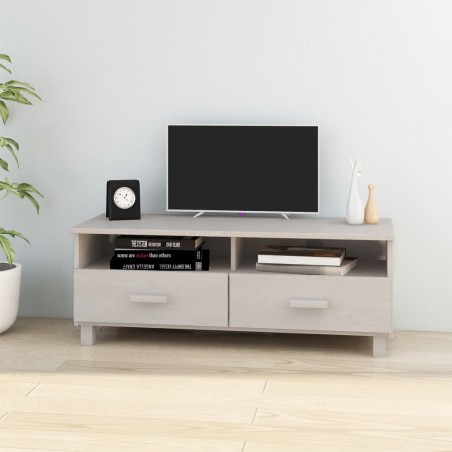 vidaXL Mobile TV HAMAR Bianco 106x40x40 cm in Legno Massello di Pino