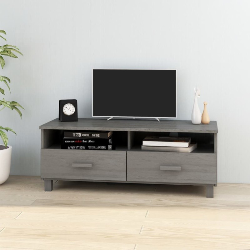vidaXL Mobile Porta TV Grigio Chiaro 106x40x40 cm in Massello di Pino vidaXL Mobile Porta TV Grigio Chiaro 106x40x40 cm in Massello di Pino