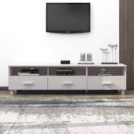 vidaXL Mobile TV HAMAR Bianco 158x40x40 cm in Legno Massello di Pino