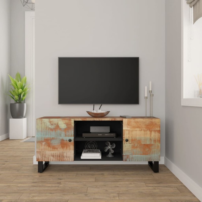 vidaXL Mobile Porta TV 105x33x46 cm in Legno Massello di Recupero vidaXL Mobile Porta TV 105x33x46 cm in Legno Massello di Recupero
