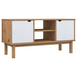vidaXL Mobile TV OTTA Marrone e Bianco 113,5x43x57 cm in Legno di Pino