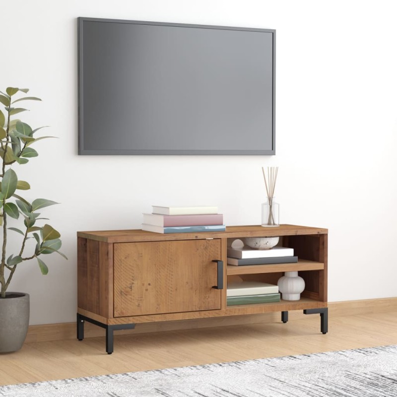 vidaXL Mobile TV Marrone 90x30x40 cm in Legno Massello di Pino vidaXL Mobile TV Marrone 90x30x40 cm in Legno Massello di Pino