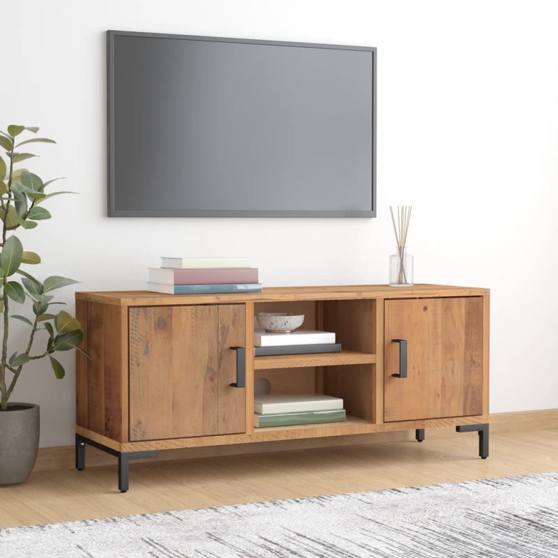 vidaXL Mobile TV Marrone 110x35x48 cm in Legno Massello di Pino vidaXL Mobile TV Marrone 110x35x48 cm in Legno Massello di Pino