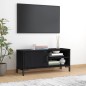 vidaXL Mobile TV Nero 90x30x40 cm in Legno Massello di Pino vidaXL Mobile TV Nero 90x30x40 cm in Legno Massello di Pino
