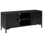 vidaXL Mobile TV Nero 110x35x48 cm in Legno Massello di Pino vidaXL Mobile TV Nero 110x35x48 cm in Legno Massello di Pino