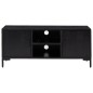 vidaXL Mobile TV Nero 110x35x48 cm in Legno Massello di Pino vidaXL Mobile TV Nero 110x35x48 cm in Legno Massello di Pino