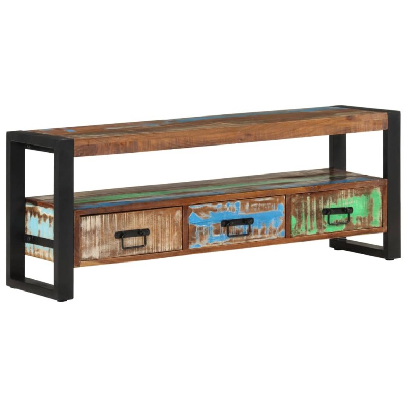 vidaXL Mobile Porta TV 120x30x45 in Legno Massello di Recupero vidaXL Mobile Porta TV 120x30x45 in Legno Massello di Recupero