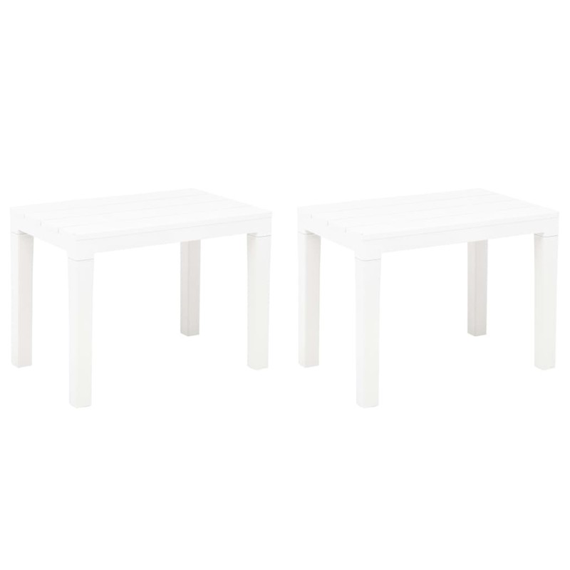 Panchine da Giardino 2 pz Bianco in Plastica Panchine da Giardino 2 pz Bianco in Plastica