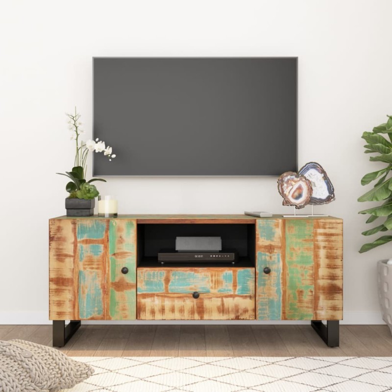 vidaXL Mobile TV 105x33,5x46cm Legno Massello Recupero e Multistrato vidaXL Mobile TV 105x33,5x46cm Legno Massello Recupero e Multistrato