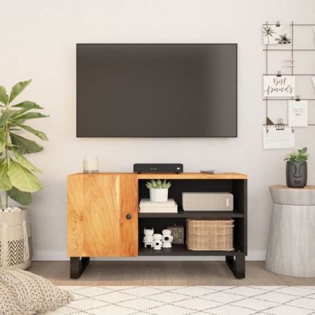 vidaXL Mobile TV 80x33x46cm Legno Massello Acacia e Legno Multistrato