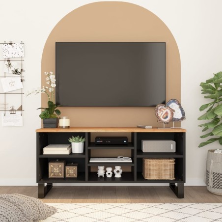 vidaXL Mobile TV 100x33x46cm Legno Massello Acacia e Legno Multistrato