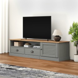 vidaXL Mobile Porta TV VIGO Grigio 156x40x40 cm Legno Massello di Pino