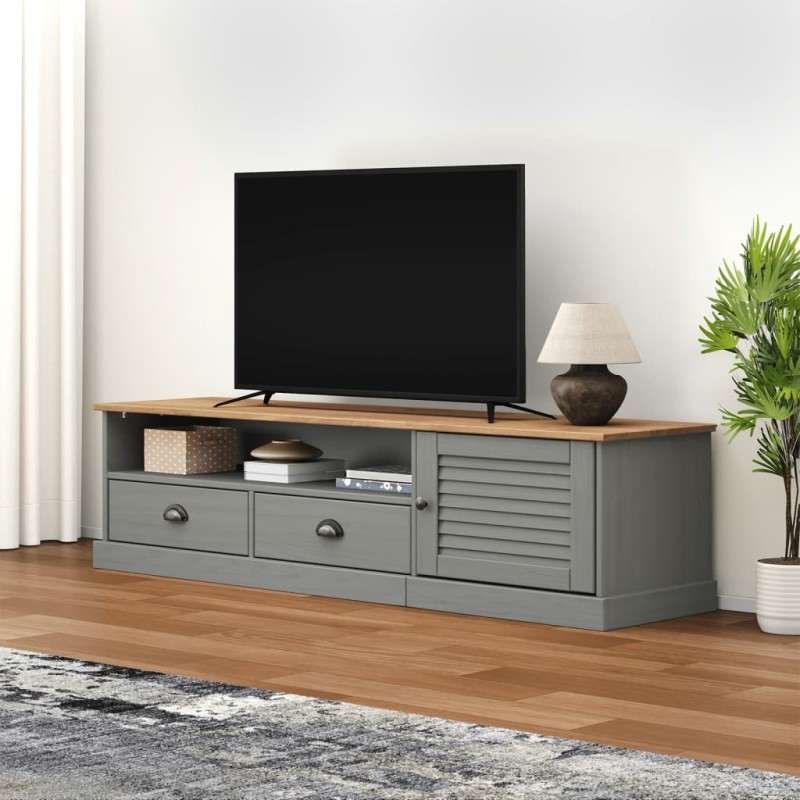 vidaXL Mobile Porta TV VIGO Grigio 156x40x40 cm Legno Massello di Pino vidaXL Mobile Porta TV VIGO Grigio 156x40x40 cm Legno Massello di Pino