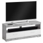 FMD Mobile per TV/Hi-Fi in Grigio Cemento e Bianco Lucido FMD Mobile per TV/Hi-Fi in Grigio Cemento e Bianco Lucido
