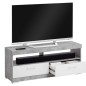 FMD Mobile per TV/Hi-Fi in Grigio Cemento e Bianco Lucido FMD Mobile per TV/Hi-Fi in Grigio Cemento e Bianco Lucido