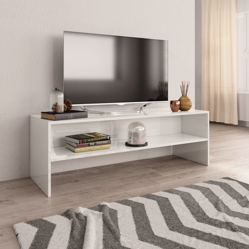 vidaXL Mobile TV Bianco Lucido 120x40x40 cm in Truciolato vidaXL Mobile TV Bianco Lucido 120x40x40 cm in Truciolato