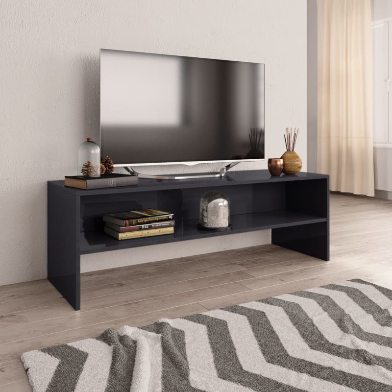vidaXL Mobile TV Grigio Lucido 120x40x40 cm in Truciolato vidaXL Mobile TV Grigio Lucido 120x40x40 cm in Truciolato