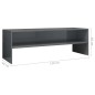 vidaXL Mobile TV Grigio Lucido 120x40x40 cm in Truciolato vidaXL Mobile TV Grigio Lucido 120x40x40 cm in Truciolato
