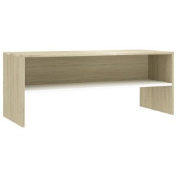 vidaXL Mobile TV Bianco e Rovere Sonoma 100x40x40 cm in Truciolato 