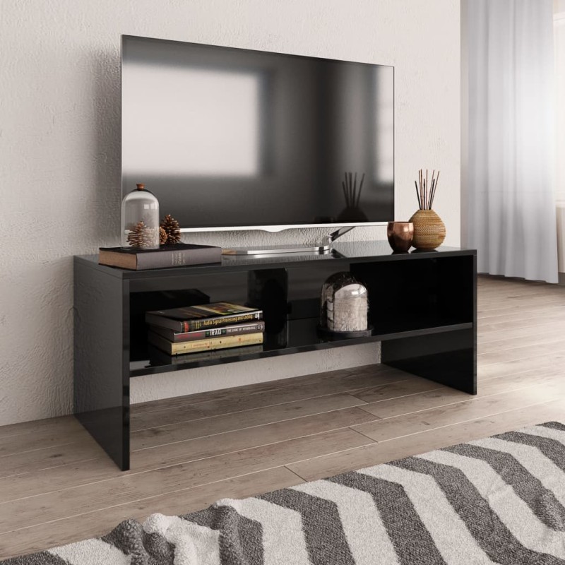vidaXL Mobile TV Nero Lucido 100x40x40 cm in Truciolato vidaXL Mobile TV Nero Lucido 100x40x40 cm in Truciolato