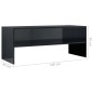vidaXL Mobile TV Nero Lucido 100x40x40 cm in Truciolato vidaXL Mobile TV Nero Lucido 100x40x40 cm in Truciolato