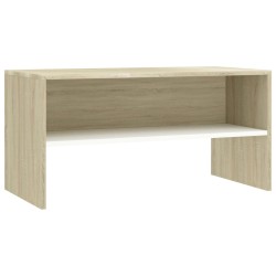 vidaXL Mobile TV Bianco e Rovere Sonoma 80x40x40 cm in Truciolato 