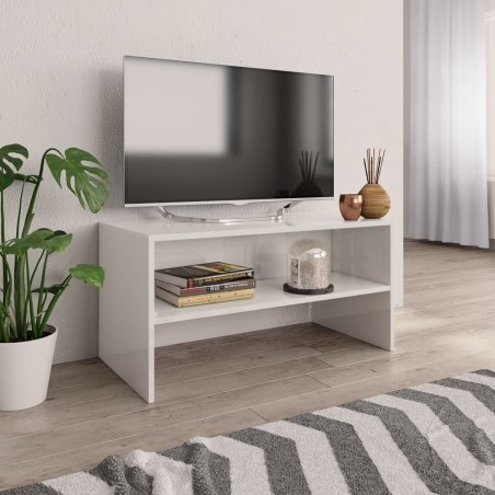 vidaXL Mobile TV Bianco Lucido 80x40x40 cm in Truciolato