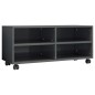 vidaXL Mobile TV con Ruote Grigio Lucido 90x35x35 cm in Truciolato vidaXL Mobile TV con Ruote Grigio Lucido 90x35x35 cm in Truciolato