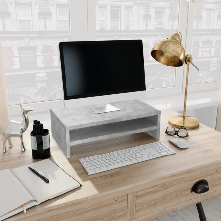 vidaXL Supporto per Schermo Grigio Cemento 42x24x13 cm in Truciolato 